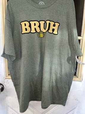 BRUH Graphic Short-Sleeve Tee in Olive Green by Otherwild